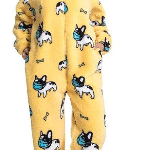 Women's Onesie jumpsuit Pajamas Fuzzy Fleece One Piece Adult Winter Warm Romper - Picture 8 of 9